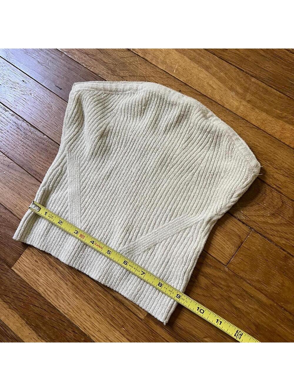 Cream ribbed sparkly knit tube top, size XS #knit #tubetop - Picture 2 of 7